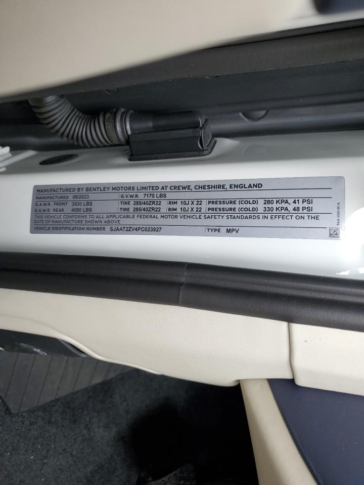 2023 Bentley Bentayga VIN: SJAAT2ZV4PC023927 Lot: 85161035