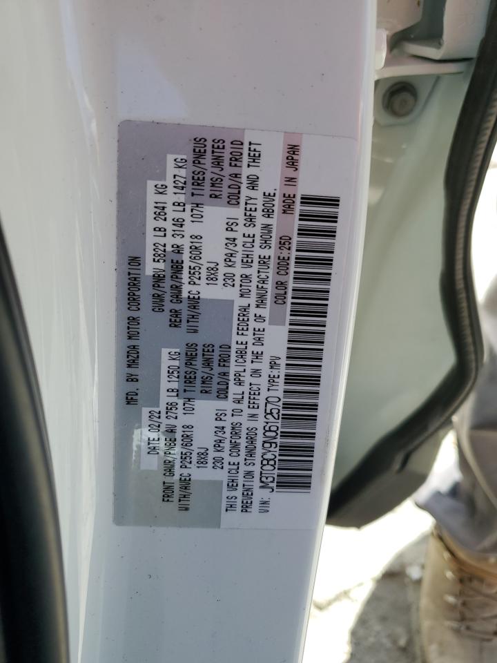 2022 Mazda Cx-9 Touring VIN: JM3TCBCY9N0612570 Lot: 86220615