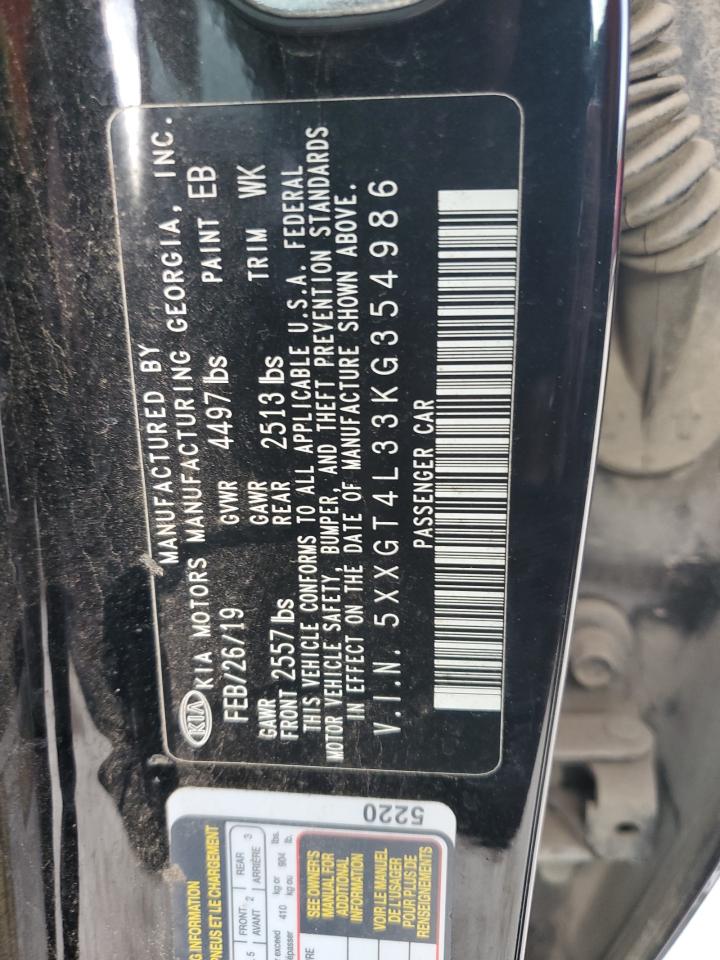 2019 Kia Optima Lx VIN: 5XXGT4L33KG354986 Lot: 84184835