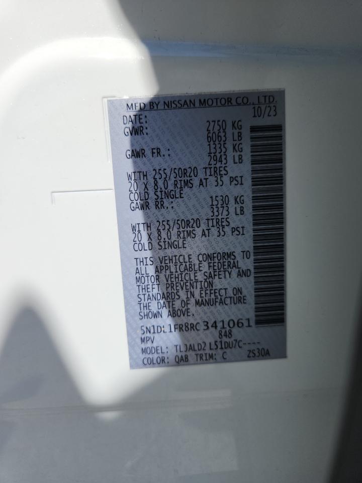 2024 Infiniti Qx60 Luxe VIN: 5N1DL1FR8RC341061 Lot: 82484555