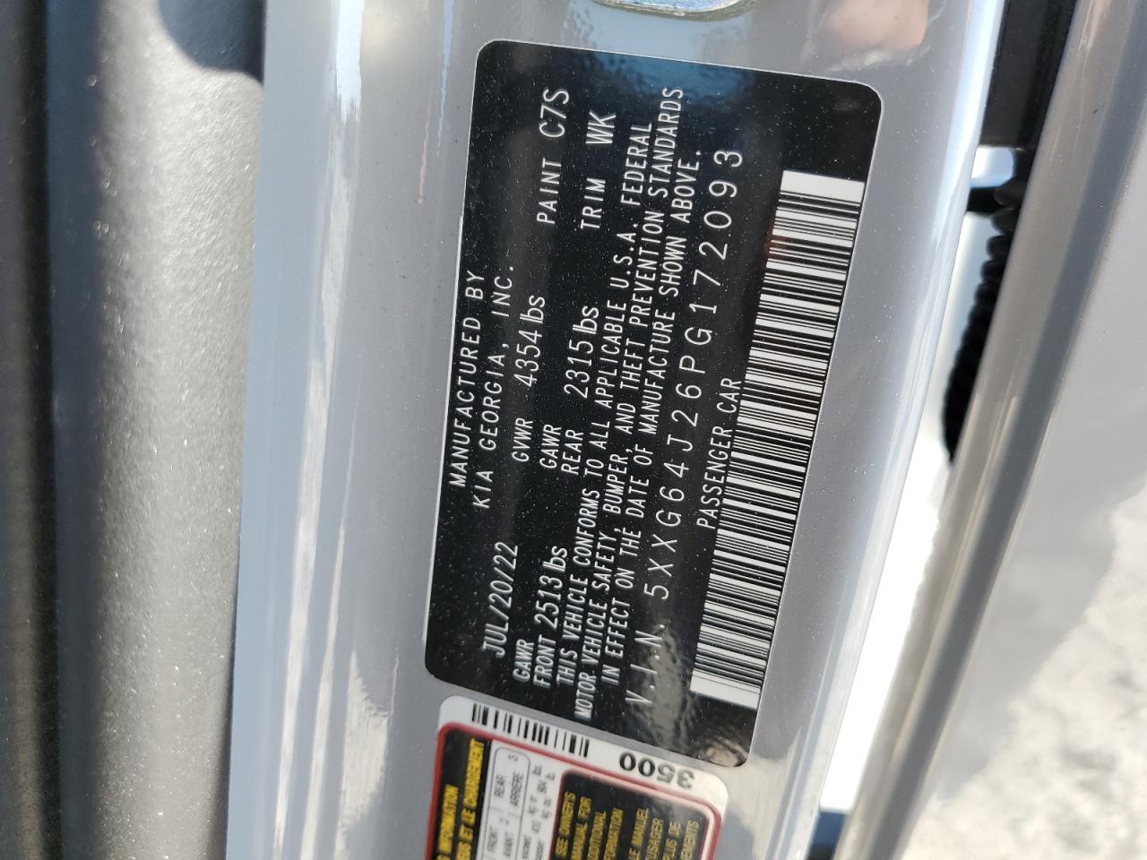 2023 Kia K5 Gt Line VIN: 5XXG64J26PG172093 Lot: 85387595