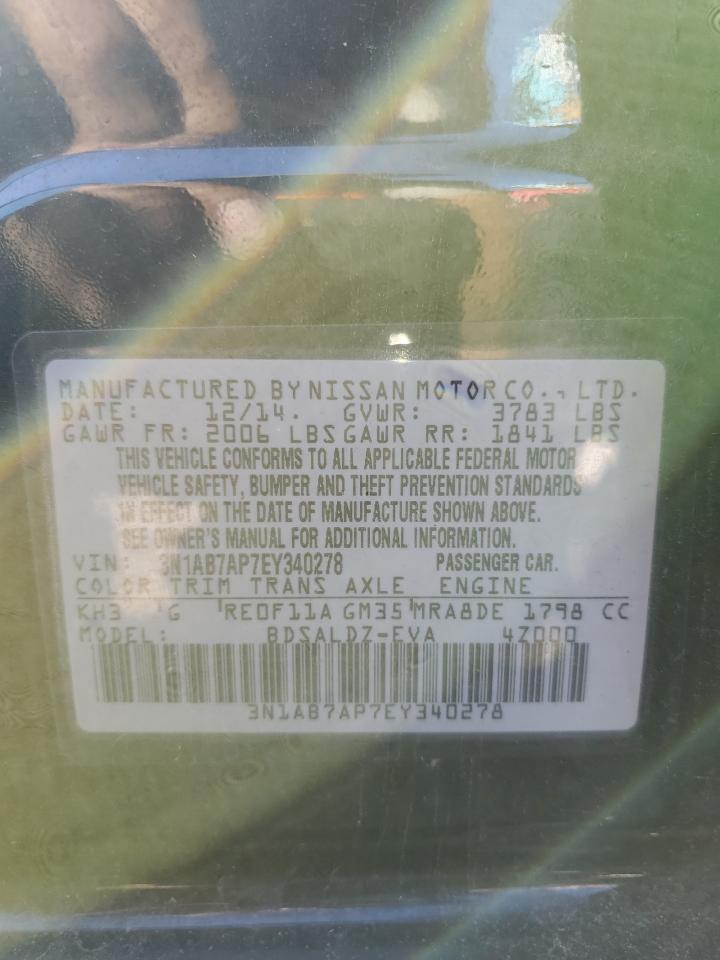 2014 Nissan Sentra S VIN: 3N1AB7AP7EY340278 Lot: 82453295