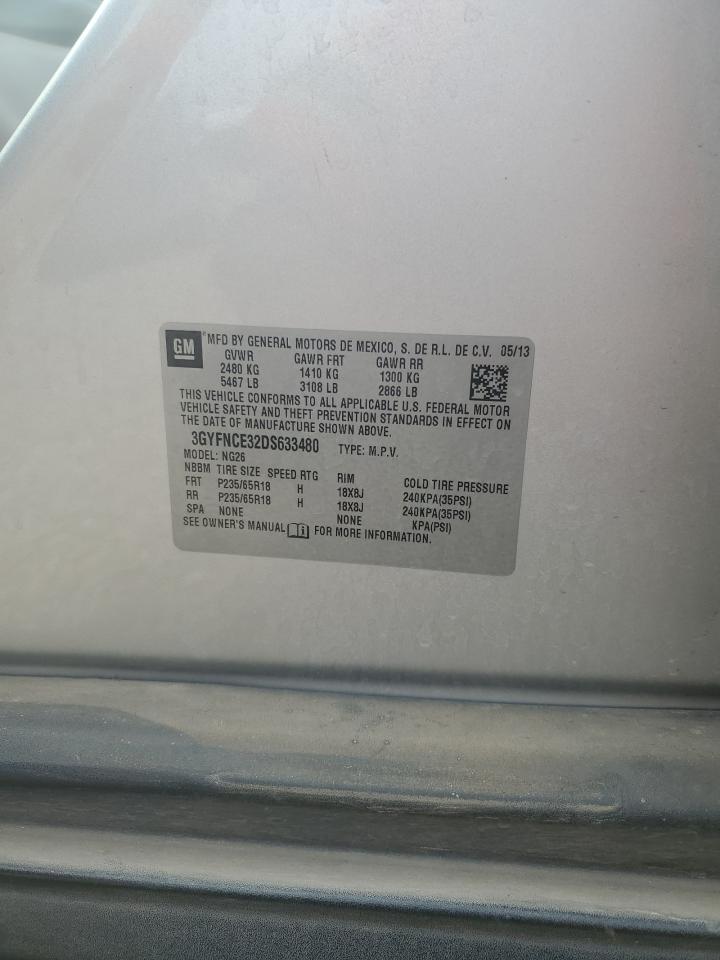 2013 Cadillac Srx Luxury Collection VIN: 3GYFNCE32DS633480 Lot: 89864845