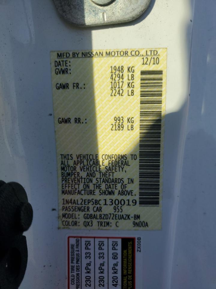 2011 Nissan Altima S VIN: 1N4AL2EP5BC130019 Lot: 84469145