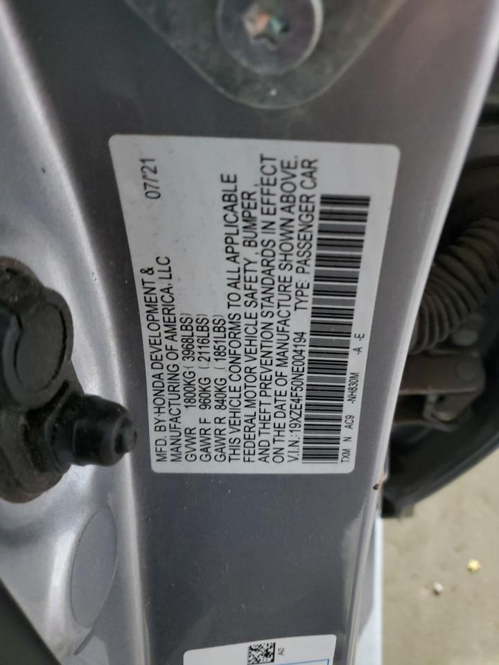 2022 Honda Insight Ex VIN: 19XZE4F50NE004194 Lot: 85408735