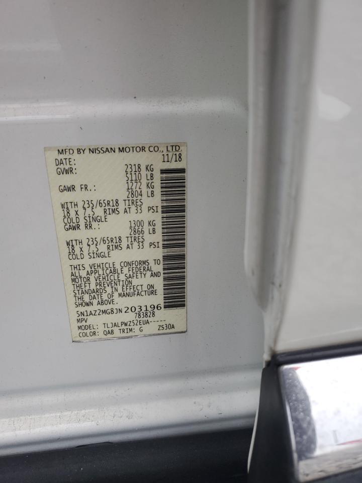 2018 Nissan Murano S VIN: 5N1AZ2MG8JN203196 Lot: 86244735