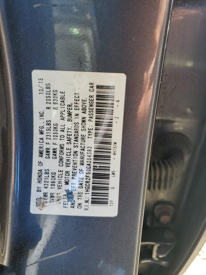 2016 Honda Accord Sport VIN: 1HGCR2F50GA054583 Lot: 85116485