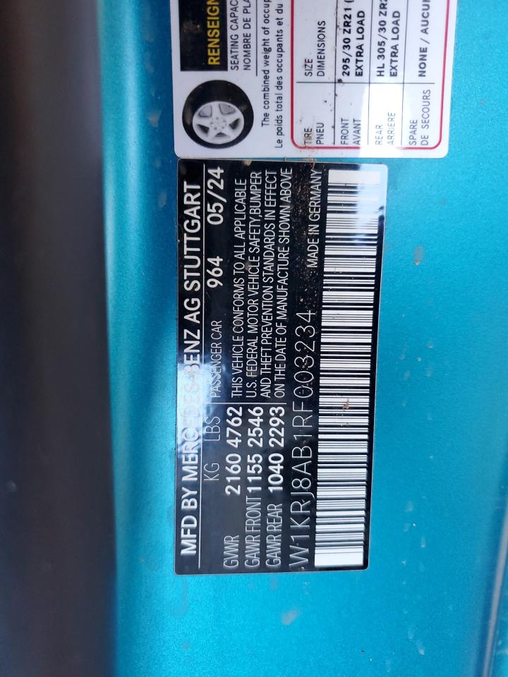 2024 Mercedes-Benz Amg Gt 55 VIN: W1KRJ8AB1RF003234 Lot: 81911135