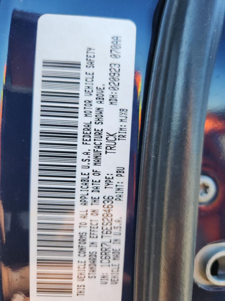 2014 Ram 1500 Slt VIN: 1C6RR7LT6ES284636 Lot: 82656015