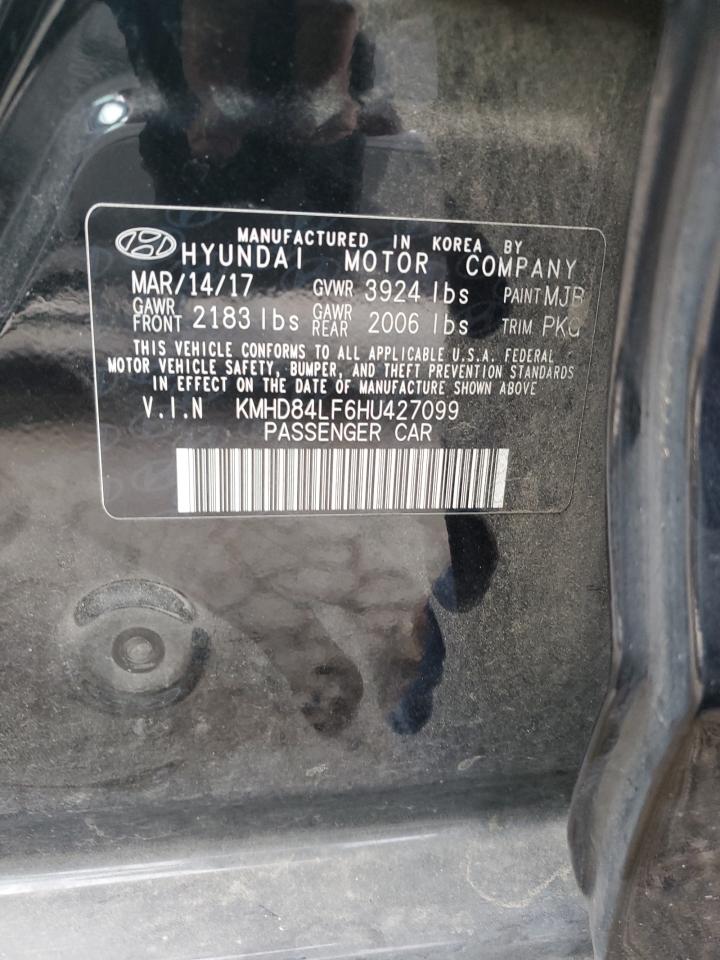 2017 Hyundai Elantra Se VIN: KMHD84LF6HU427099 Lot: 86127685