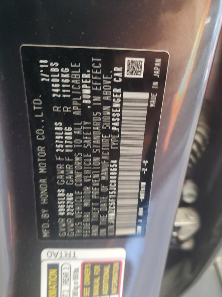 2018 Honda Clarity VIN: JHMZC5F15JC008654 Lot: 85355855