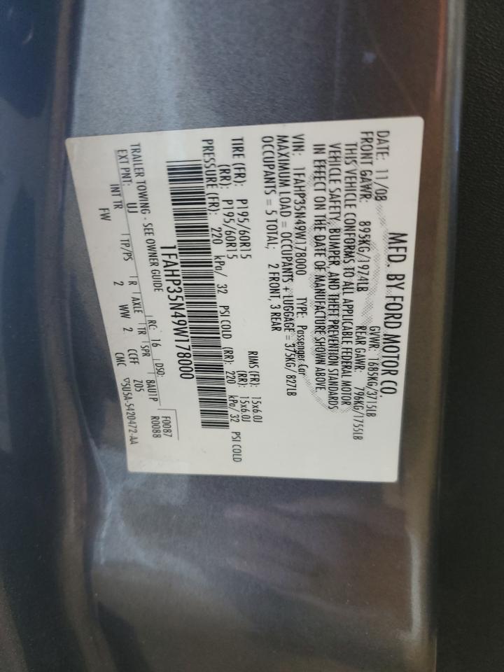 2009 Ford Focus Se VIN: 1FAHP35N49W178000 Lot: 85325185
