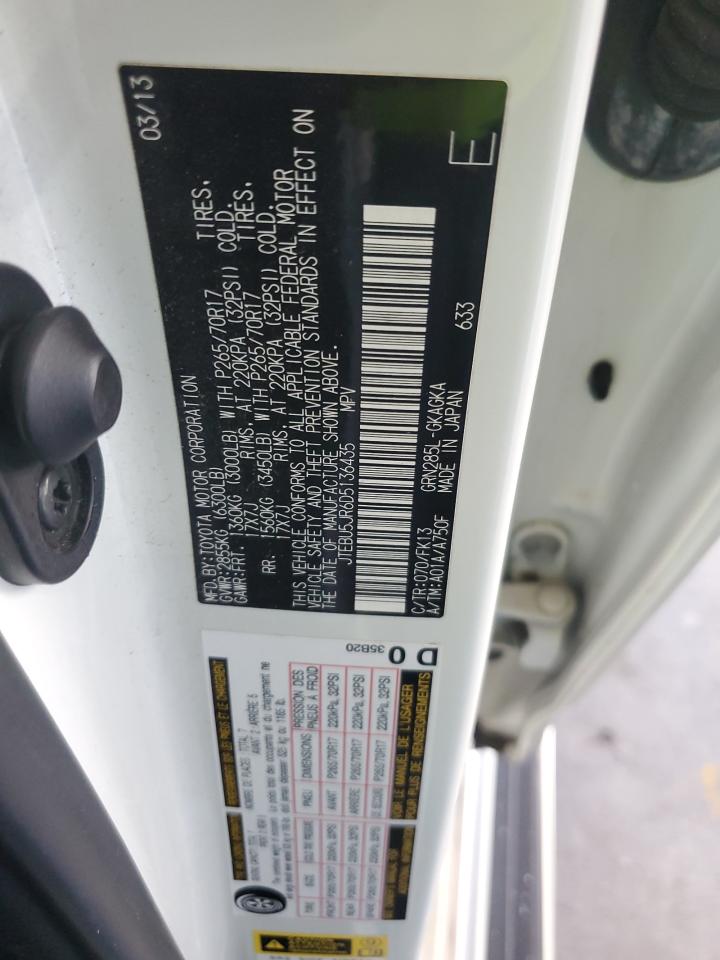 2013 Toyota 4Runner Sr5 VIN: JTEBU5JR6D5136435 Lot: 84932885