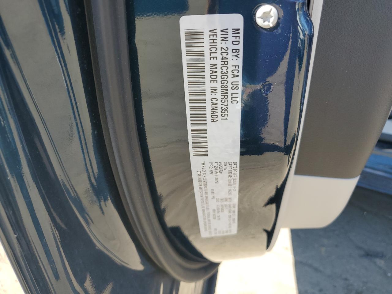 2021 Chrysler Pacifica Limited VIN: 2C4RC3GG8MR573551 Lot: 84479955