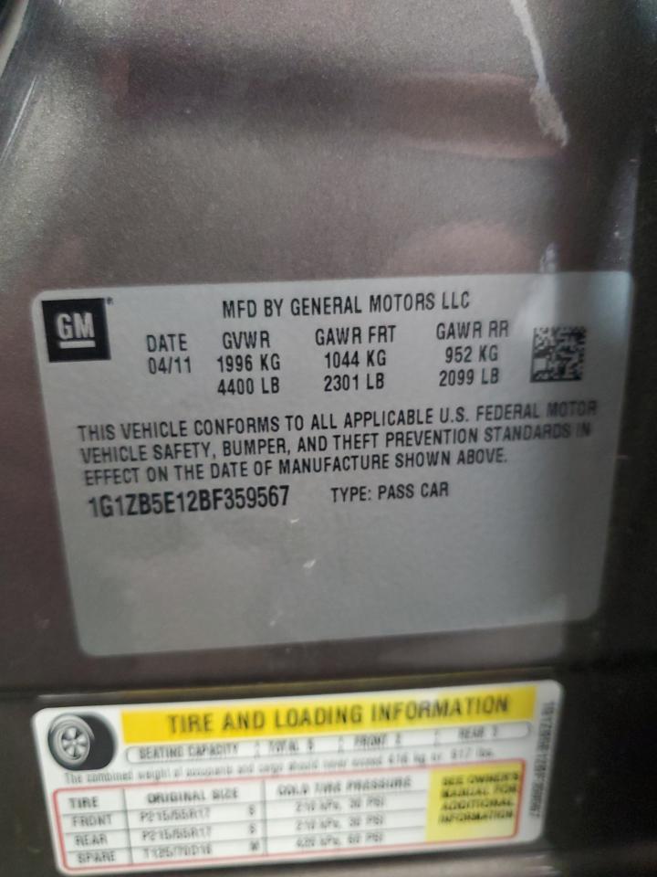 2011 Chevrolet Malibu Ls VIN: 1G1ZB5E12BF359567 Lot: 85574975