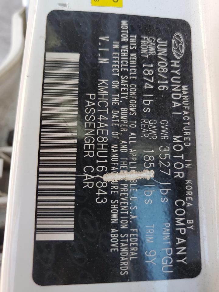 2017 Hyundai Accent Se VIN: KMHCT4AE8HU167843 Lot: 84757525