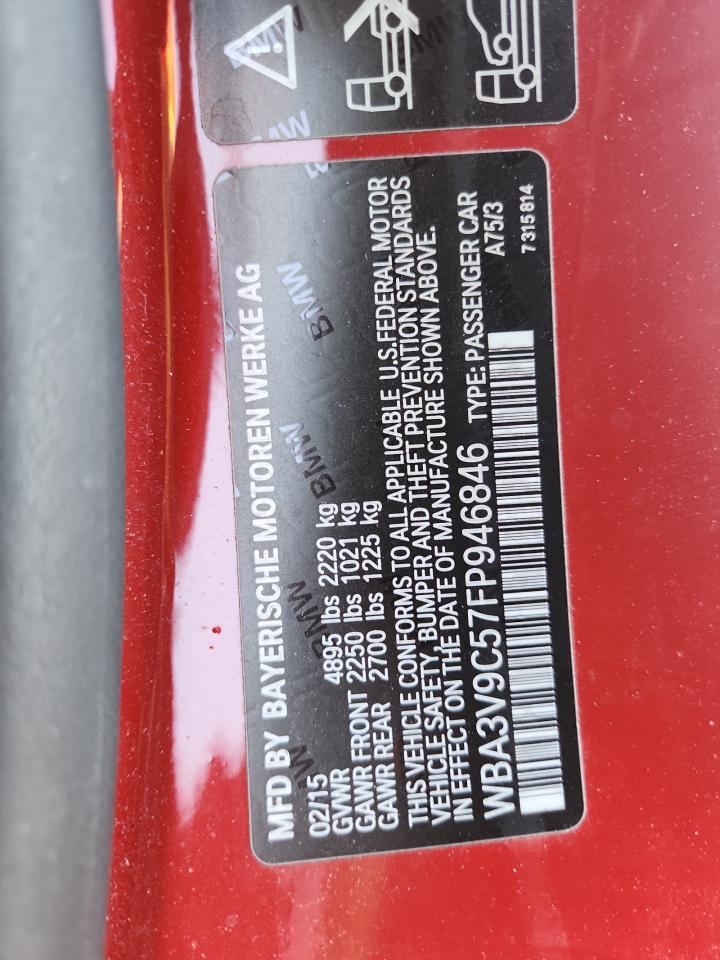 2015 BMW 428 Xi VIN: WBA3V9C57FP946846 Lot: 89670675