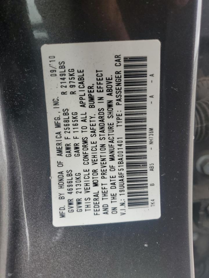 2011 Acura Tl VIN: 19UUA8F51BA001401 Lot: 82420045