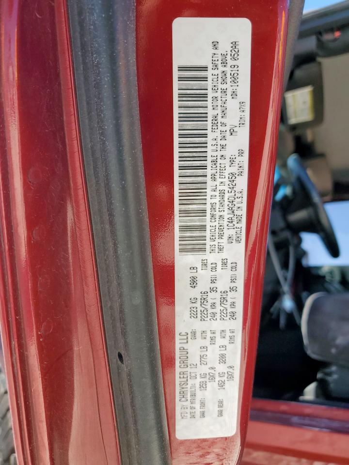 2013 Jeep Wrangler Sport VIN: 1C4AJWAG4DL542450 Lot: 83936005