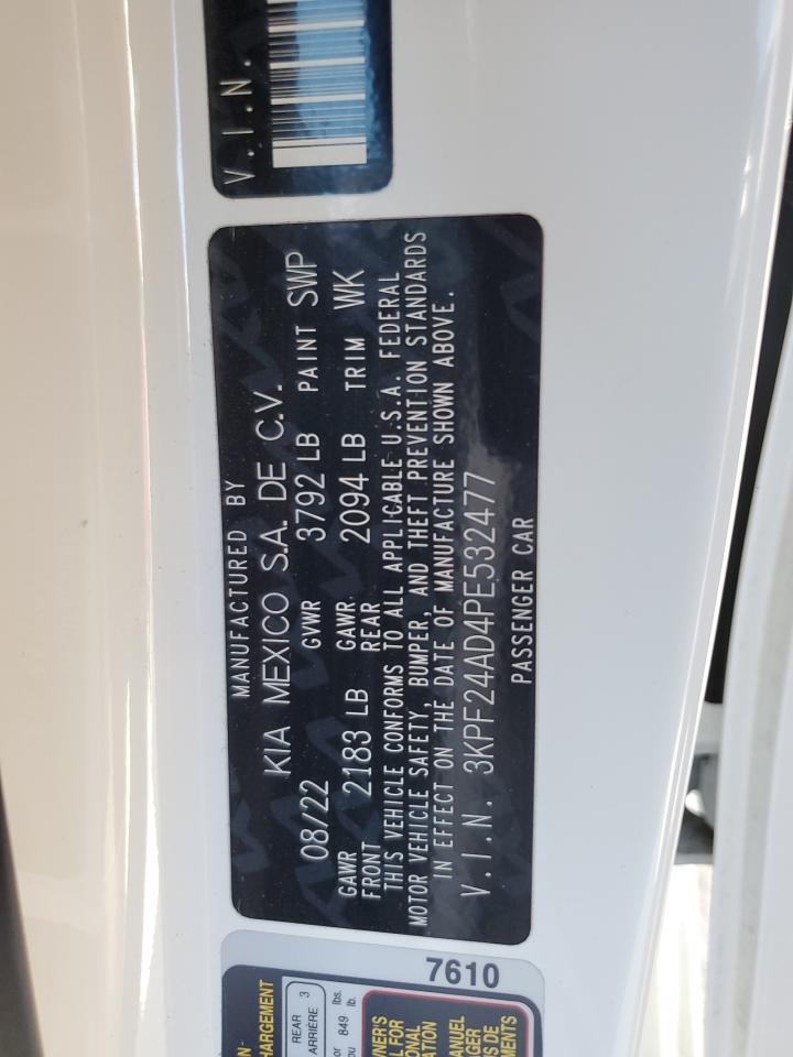 2023 Kia Forte Lx VIN: 3KPF24AD4PE532477 Lot: 87299965