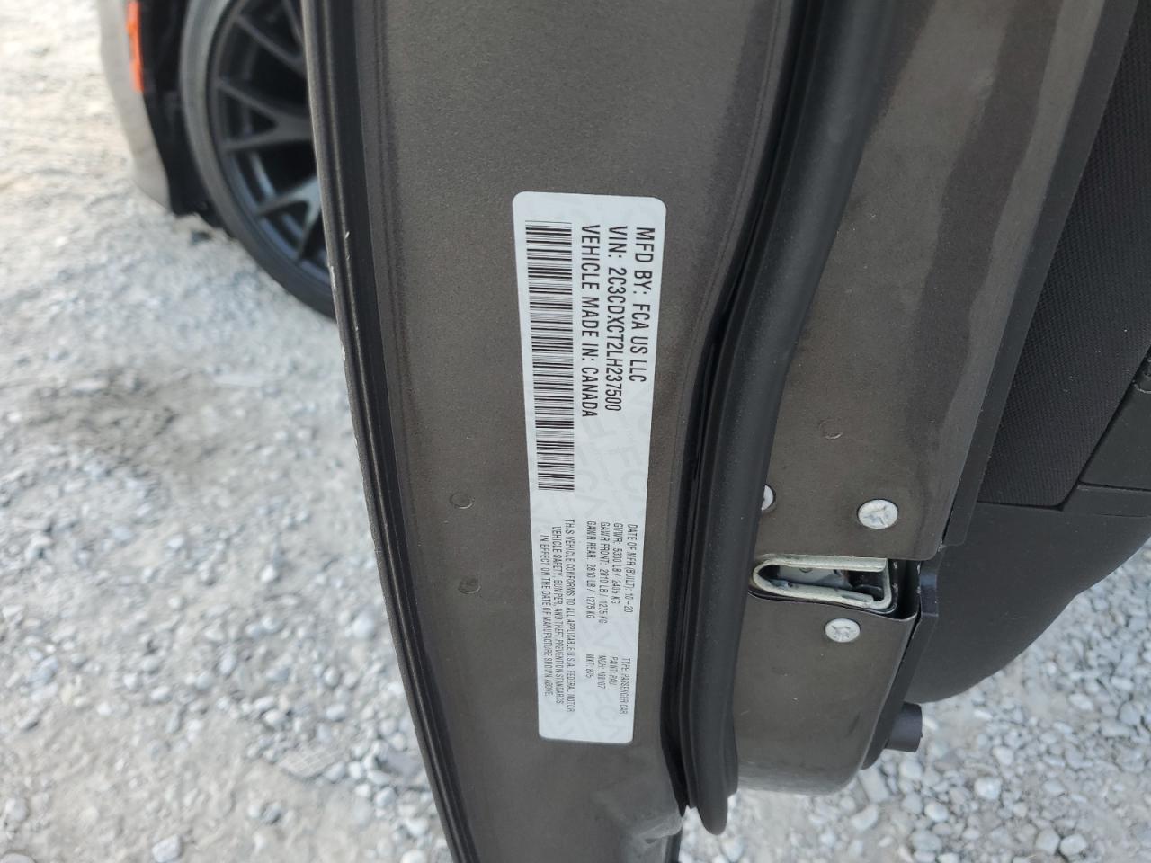 2020 Dodge Charger R/T VIN: 2C3CDXCT2LH237500 Lot: 82314695