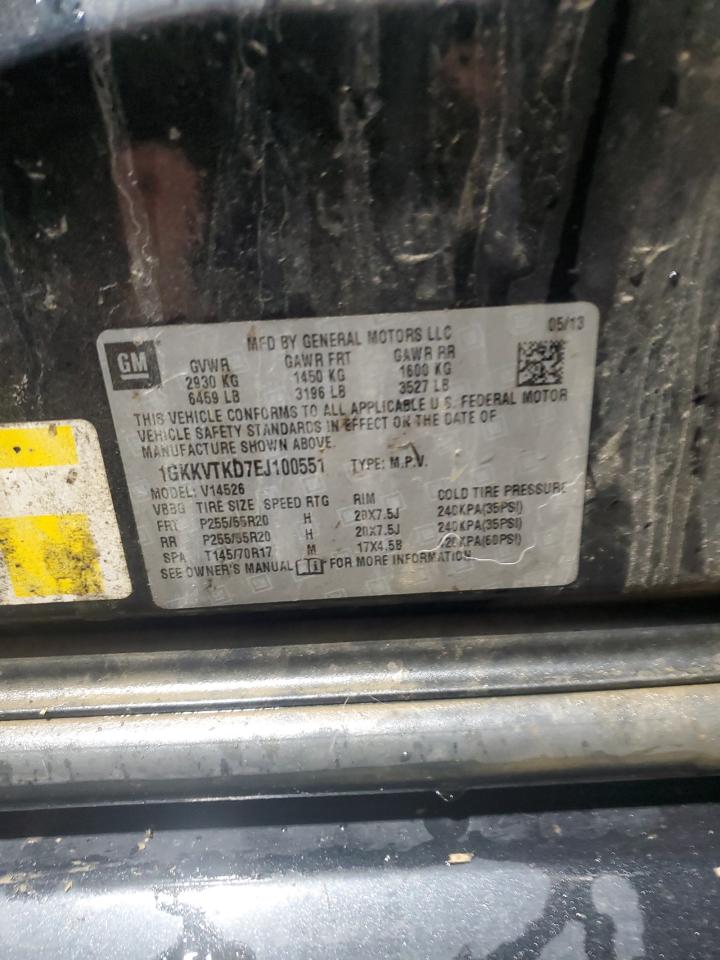 2014 GMC Acadia Denali VIN: 1GKKVTKD7EJ100551 Lot: 90967685