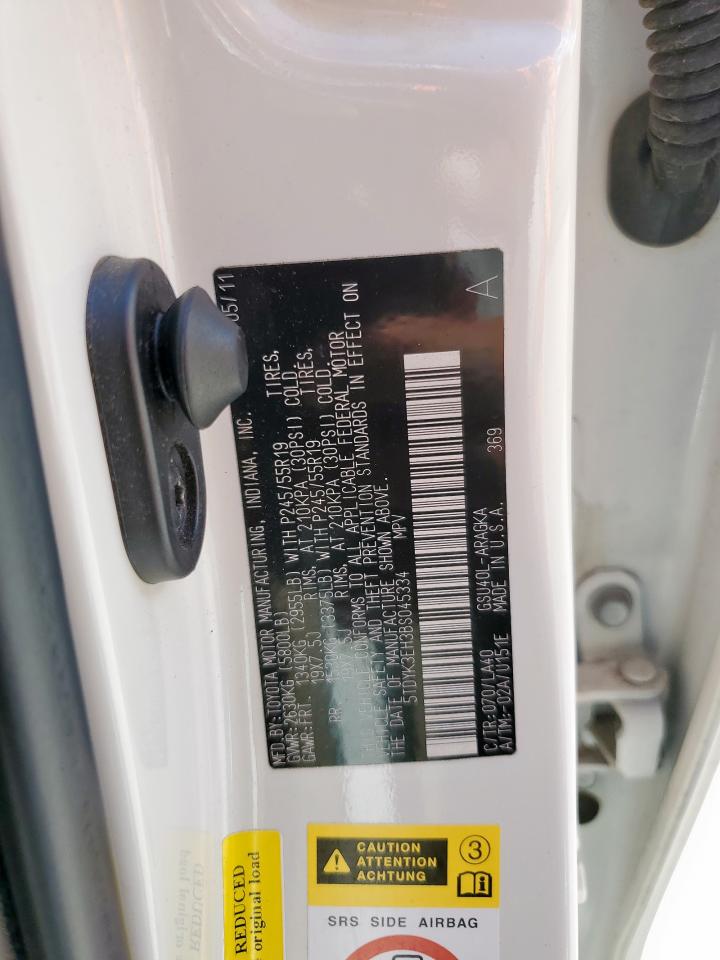 2011 Toyota Highlander Limited VIN: 5TDYK3EH3BS045334 Lot: 84598585