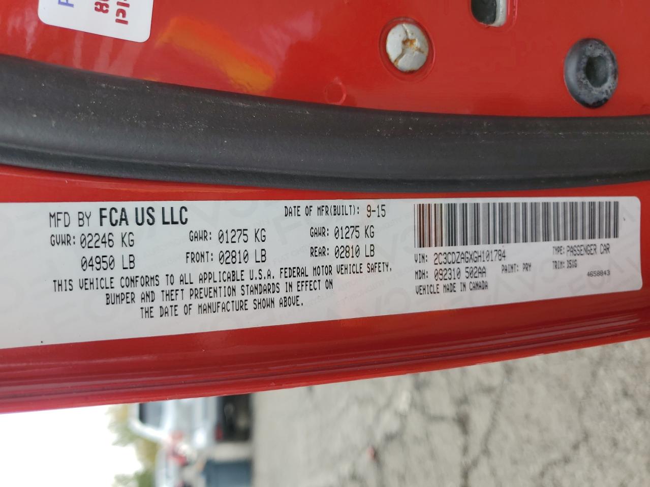 2016 Dodge Challenger Sxt VIN: 2C3CDZAGXGH101784 Lot: 90607495