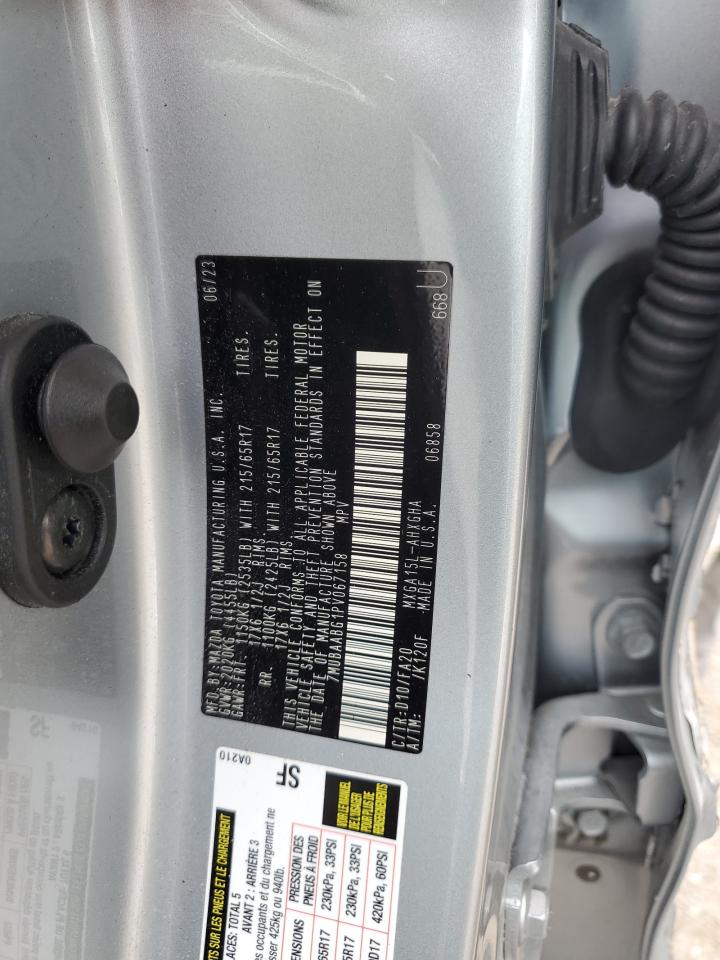 2023 Toyota Corolla Cross Le VIN: 7MUBAABG1PV067158 Lot: 82475075