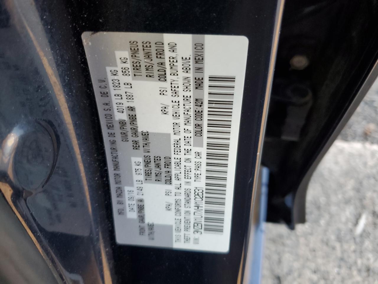 2017 Mazda 3 Sport VIN: 3MZBN1U7XHM102631 Lot: 85077585