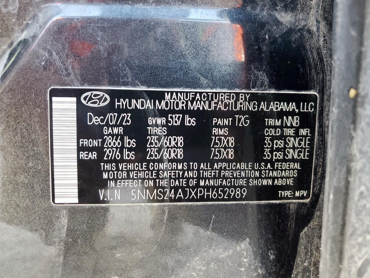 2023 Hyundai Santa Fe Sel VIN: 5NMS24AJXPH652989 Lot: 84732875