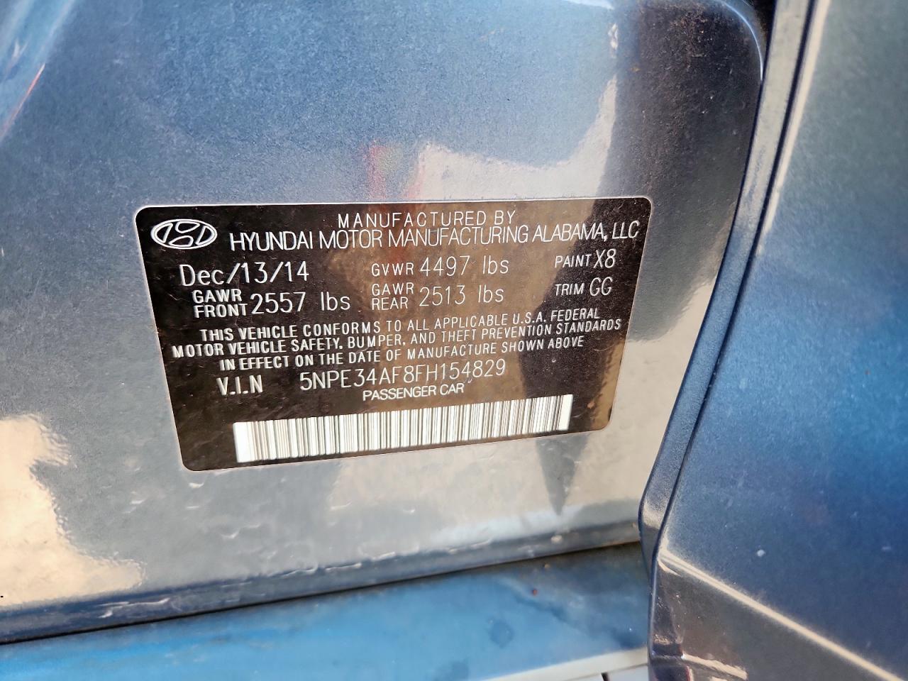 2015 Hyundai Sonata Sport VIN: 5NPE34AF8FH154829 Lot: 84965035