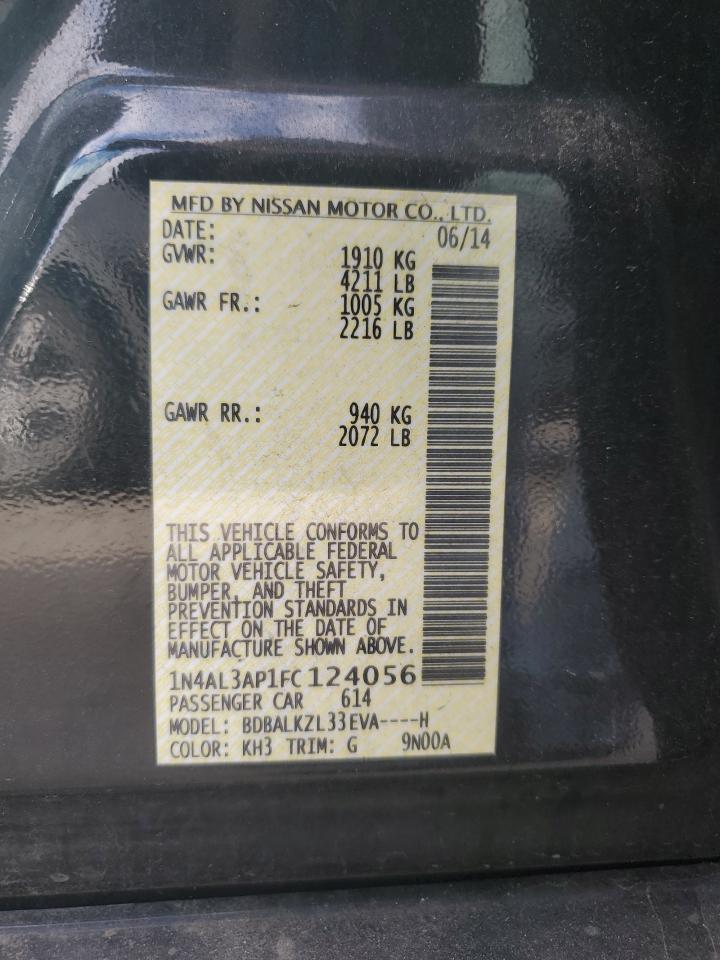 2015 Nissan Altima 2.5 VIN: 1N4AL3AP1FC124056 Lot: 85156965