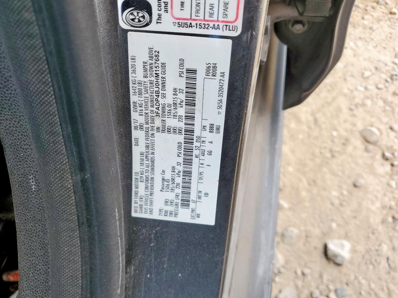 2017 Ford Fiesta Se VIN: 3FADP4BJ0HM157682 Lot: 85532815