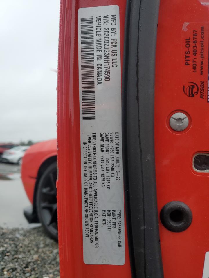2022 Dodge Challenger Gt VIN: 2C3CDZJG3NH174590 Lot: 90339225