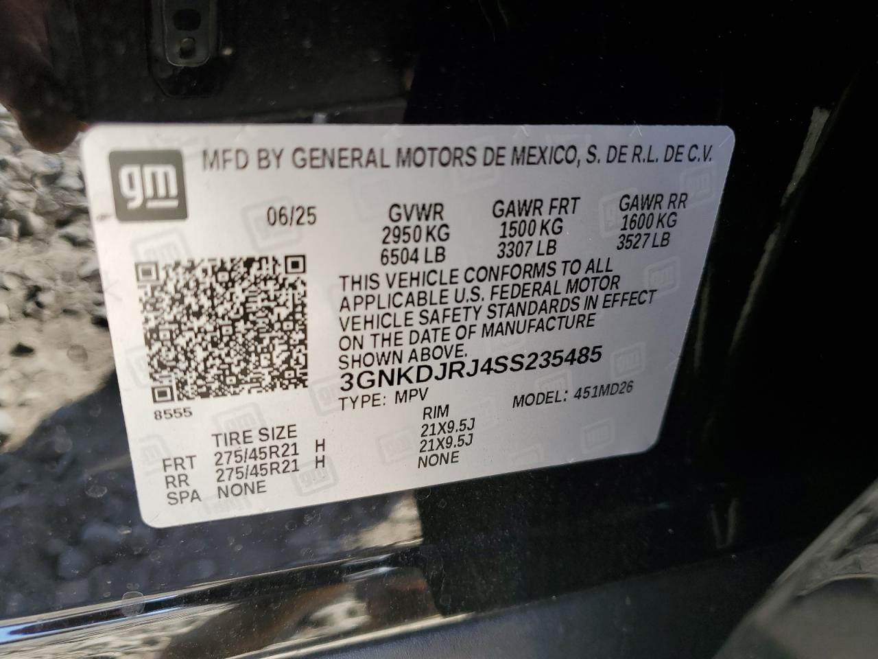 2025 Chevrolet Blazer Rs VIN: 3GNKDJRJ4SS235485 Lot: 81977765