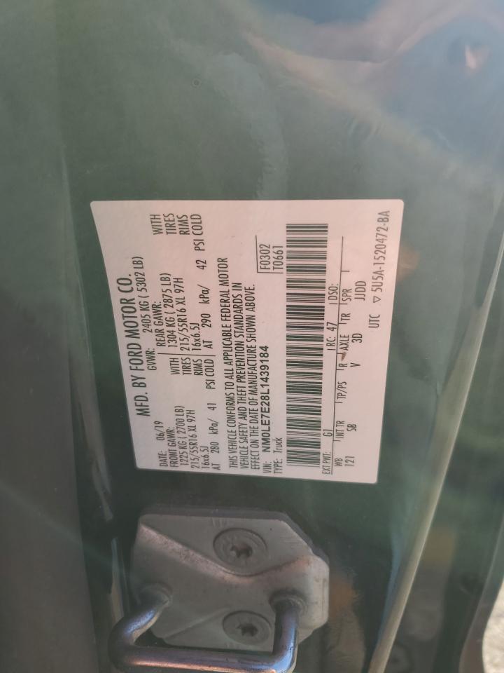 2020 Ford Transit Connect Xl VIN: NM0LE7E28L1439184 Lot: 85872105