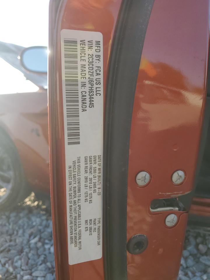 2023 Dodge Challenger R/T Scat Pack VIN: 2C3CDZFJ6PH634445 Lot: 89623095