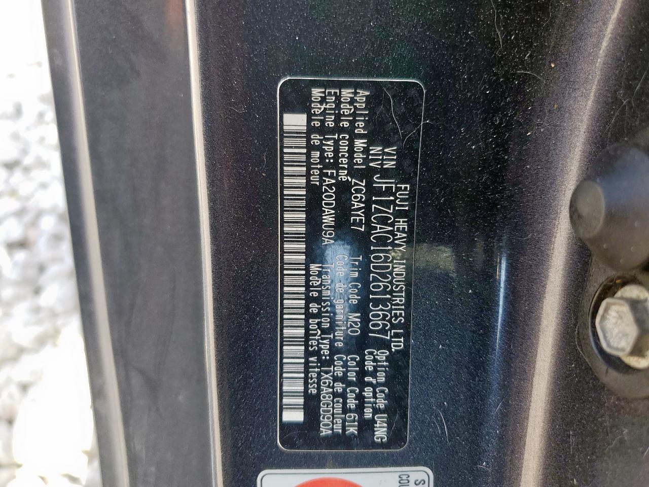 2013 Subaru Brz 2.0 Limited VIN: JF1ZCAC16D2613667 Lot: 82222225