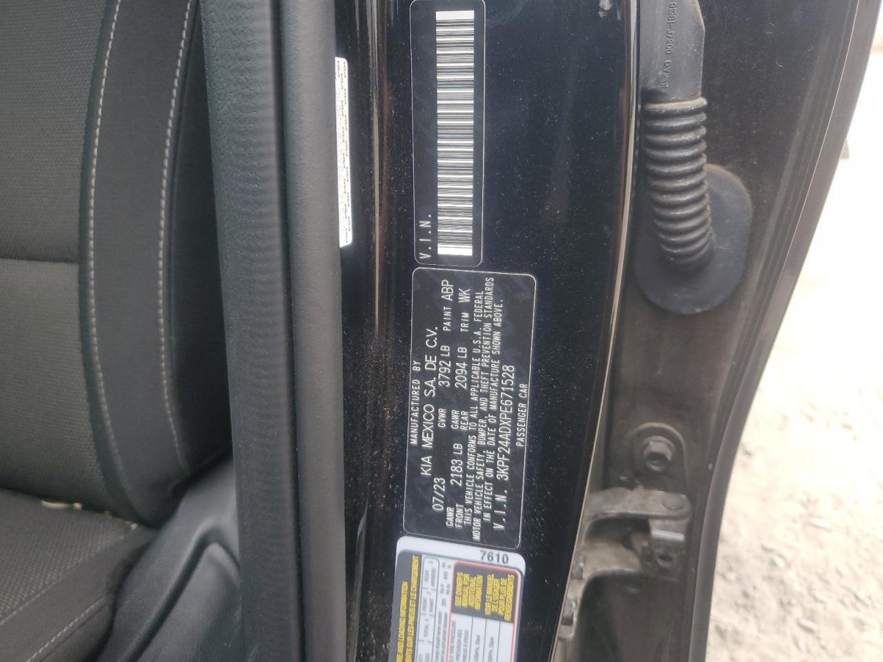 2023 Kia Forte Lx VIN: 3KPF24ADXPE671528 Lot: 82438925