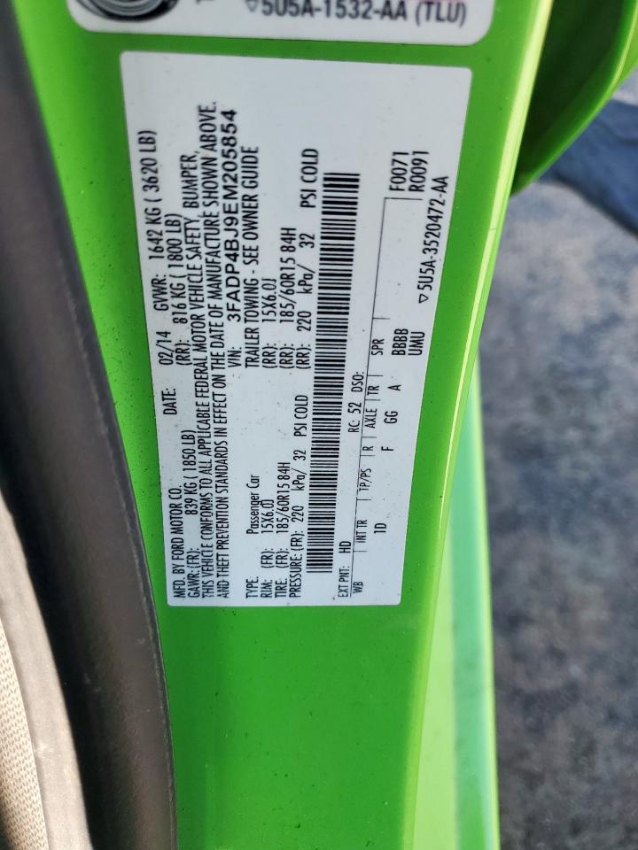 2014 Ford Fiesta Se VIN: 3FADP4BJ9EM205854 Lot: 84879045