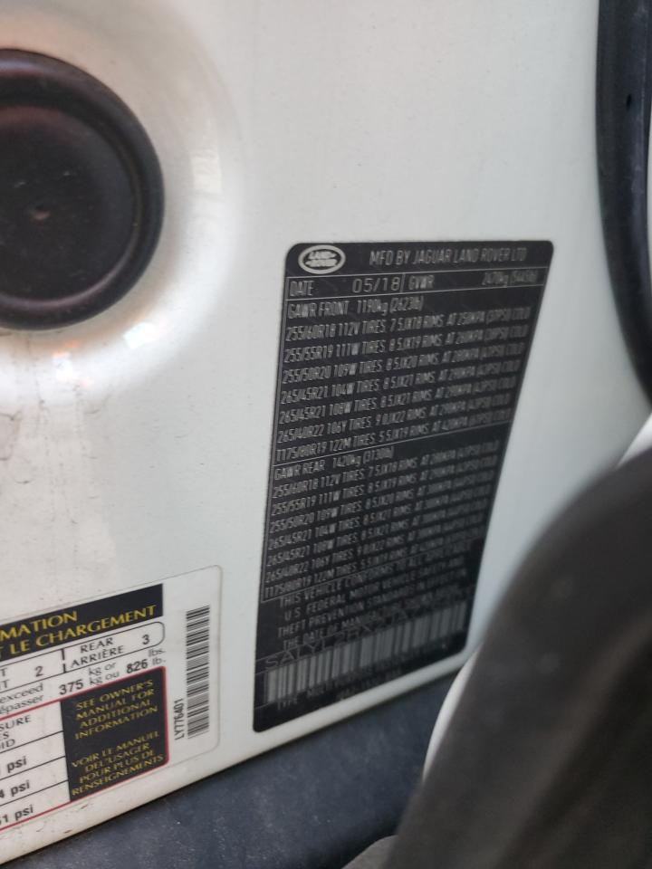 2018 Land Rover Range Rover Velar R-Dynamic Se VIN: SALYL2RX2JA776401 Lot: 85300145