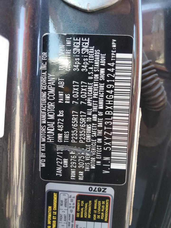 2017 Hyundai Santa Fe Sport VIN: 5XYZT3LBXHG491244 Lot: 82240285