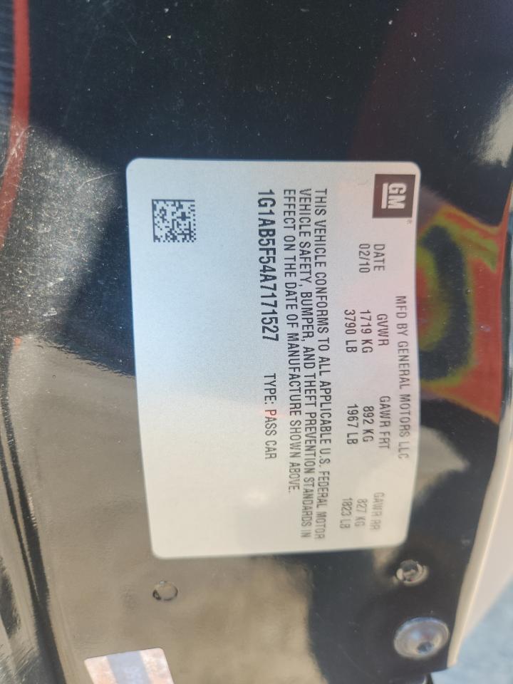 2010 Chevrolet Cobalt Ls VIN: 1G1AB5F54A7171527 Lot: 85780485