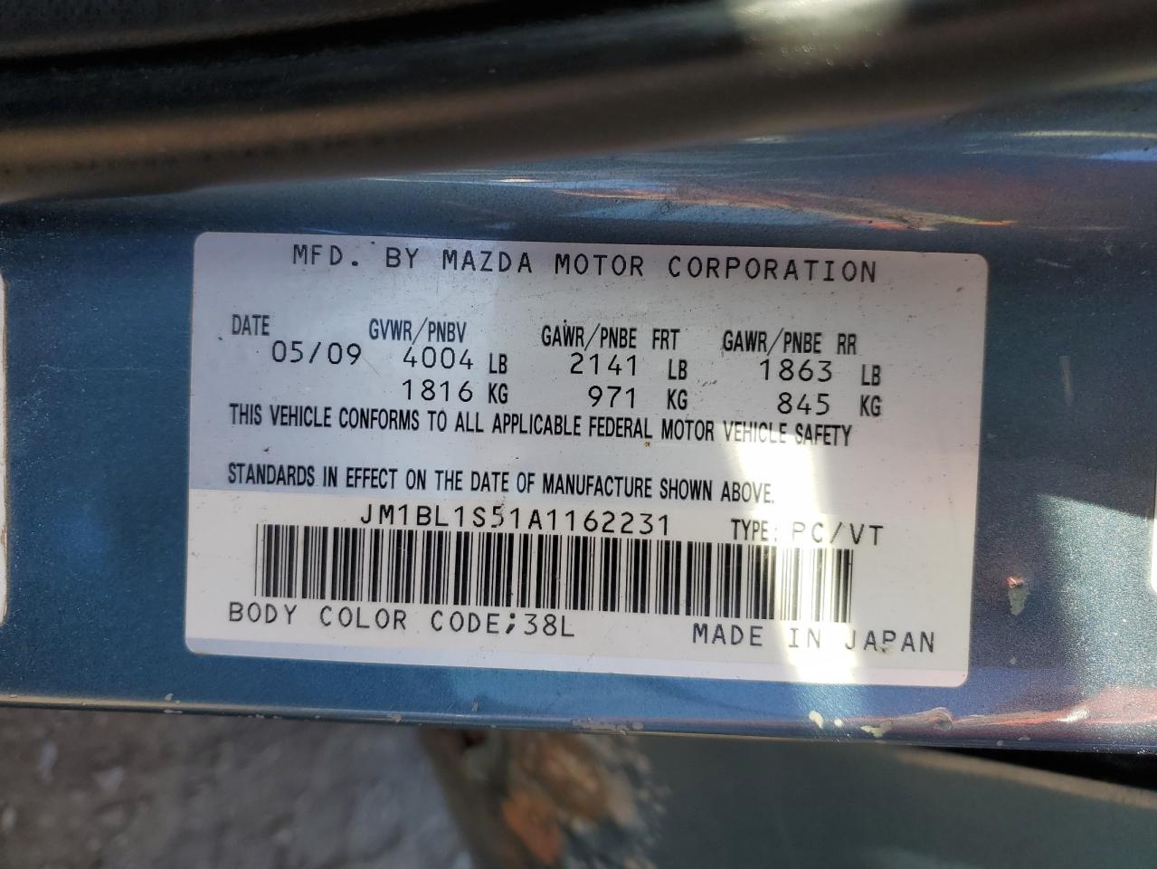 2010 Mazda 3 S VIN: JM1BL1S51A1162231 Lot: 82458825