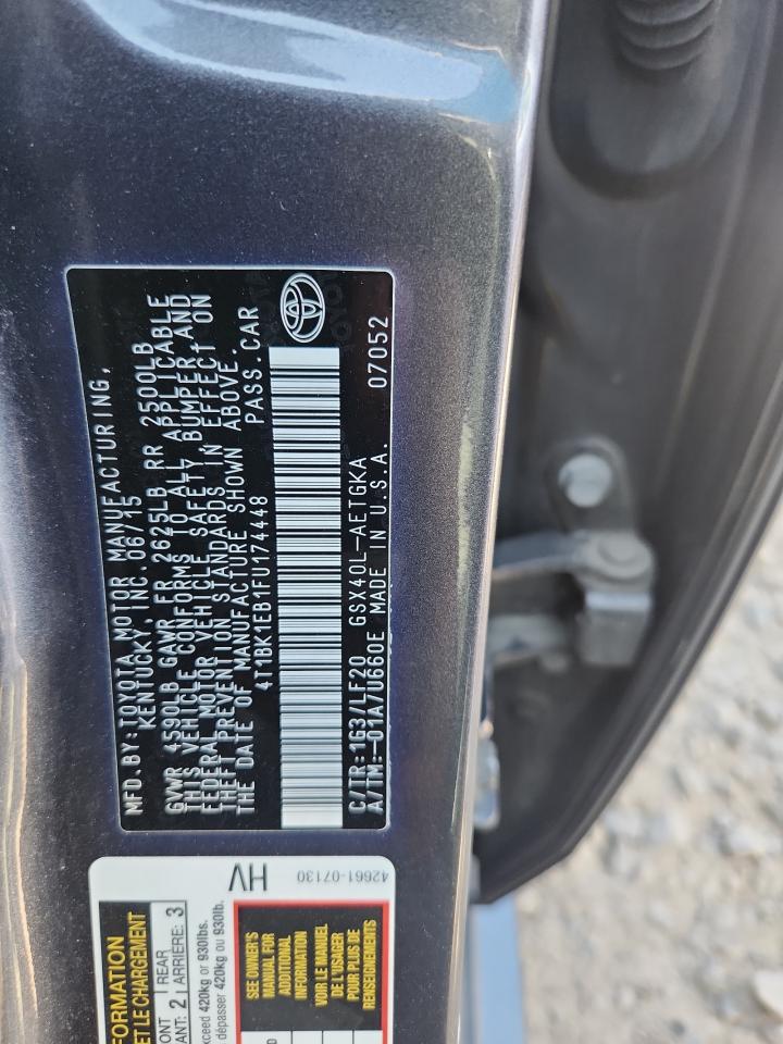 2015 Toyota Avalon Xle VIN: 4T1BK1EB1FU174448 Lot: 82313115