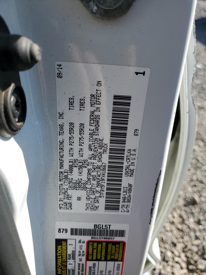 2015 Toyota Tundra Double Cab Limited VIN: 5TFBY5F19FX418667 Lot: 85362045