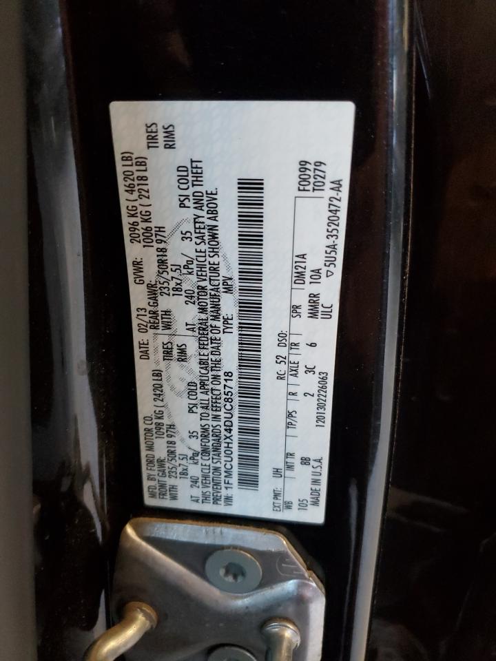 2013 Ford Escape Sel VIN: 1FMCU0HX4DUC85718 Lot: 82600975