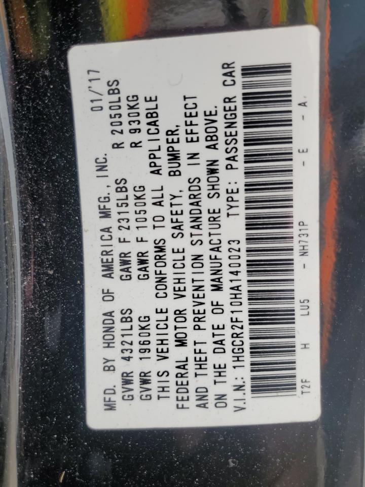 2017 Honda Accord Sport Special Edition VIN: 1HGCR2F10HA140023 Lot: 85862405