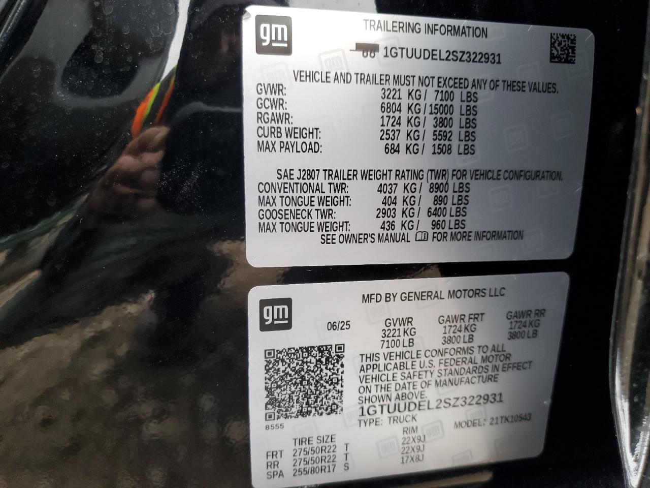 2025 GMC Sierra K1500 Slt VIN: 1GTUUDEL2SZ322931 Lot: 89486015